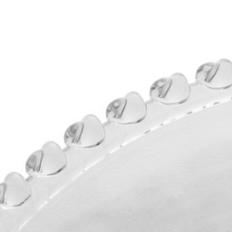 Prato Raso de Cristal Coração Transparente 28cm Lyor - 3
