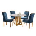 Ver imagem 6 de Conjunto Sala De Jantar 4 Lugares 4 Cadeiras Azul Turquesa