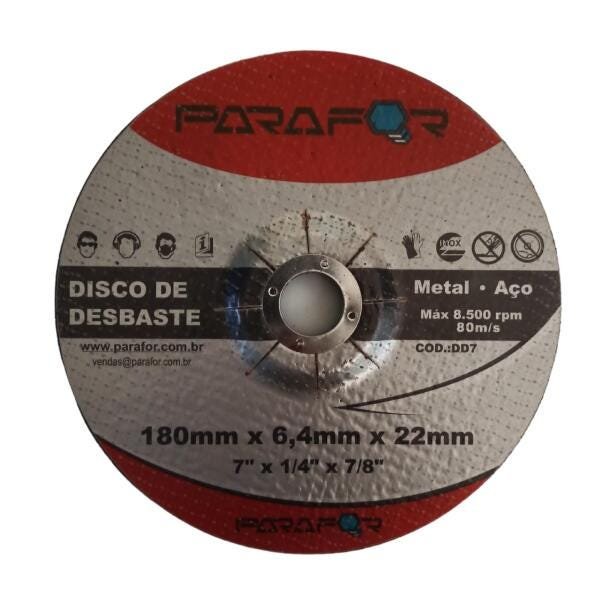 10 Discos de Desbaste 7 x 6.4 x 7/8 (180 x 6.4 x 22mm)