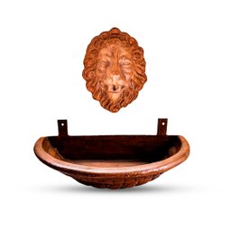 FONTE DE PAREDE CARA DE LEÃO 50CM C/ MEIA CUBA G - 1