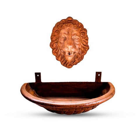 FONTE DE PAREDE CARA DE LEÃO 50CM C/ MEIA CUBA G