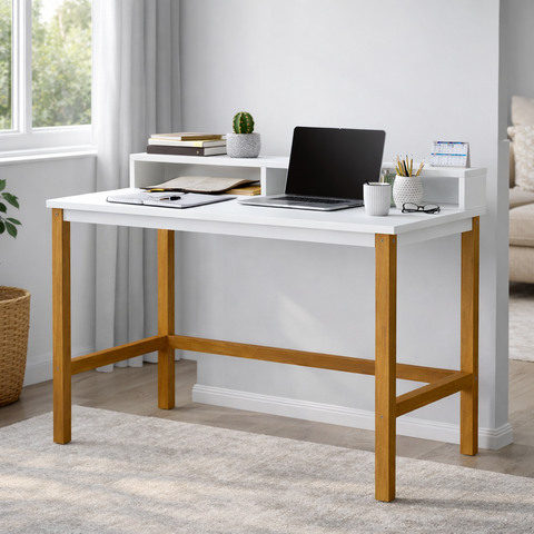 Mesa Home Escrivaninha Califórnia Office Industrial Quarto:branco