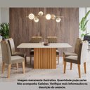 Ver imagem 4 de Mesa de Jantar Ana Retangular 1 Tampo em MDF e Vidro 180cm Cozinha Moderna Cor Marrom off White