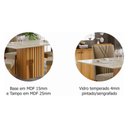Ver imagem 3 de Mesa de Jantar Ana Retangular 1 Tampo em MDF e Vidro 180cm Cozinha Moderna Cor Marrom off White