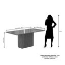 Ver imagem 2 de Mesa de Jantar Ana Retangular 1 Tampo em MDF e Vidro 180cm Cozinha Moderna Cor Marrom off White