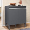 Ver imagem 5 de Balcão Com Tampo para Cooktop 5 bocas 2 Portas Andréia Cinza- AJL Móveis