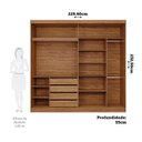 Ver imagem 4 de Guarda-Roupa Casal 2 Portas de Correr 229,6cm MDF Tali Bege/Cinamomo/Off White