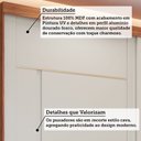 Ver imagem 6 de Guarda-Roupa Casal 2 Portas de Correr 229,6cm MDF Tali Bege/Cinamomo/Off White