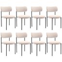 Ver imagem 1 de Kit 08 Cadeiras Estofadas para Sala de Jantar Louise L02 Suede Bege - Lyam Decor