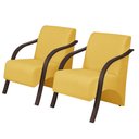 Ver imagem 1 de Kit 2 Poltronas Decorativas Vênus 1 Lugar Braço Pé Madeira D Salla Suede Amarelo