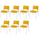 Ver imagem 1 de Cadeira Iso Base Branco Escola, Escritório Amarelo Kit 7 Un