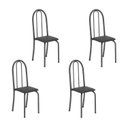 Ver imagem 1 de Kit 4 Cadeiras Tubular 96x36x41 cm Iris B Prata Preto/Martelado