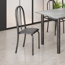 Ver imagem 2 de Kit 4 Cadeiras Tubular 96x36x41 cm Iris B Prata Preto/Martelado