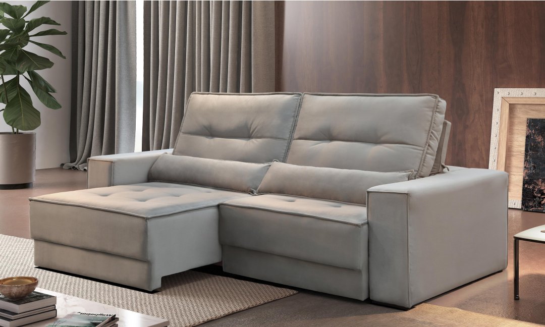 Sofá retrátil reclinável , assento em espuma D30 SOFT ESPECIAL mod. 661 Veludo Joinville