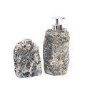Ver imagem 1 de Kit Lavabo Difusor e Saboneteira Cromado Prata Pedra Quartzo Preto