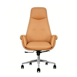 Cadeira de Escritório Presidente Prestige Caramelo Assento Espuma Laminada Base Giratória Cromada - 2