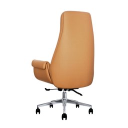 Cadeira de Escritório Presidente Prestige Caramelo Assento Espuma Laminada Base Giratória Cromada - 4