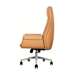 Cadeira de Escritório Presidente Prestige Caramelo Assento Espuma Laminada Base Giratória Cromada - 3