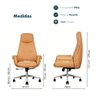 Cadeira de Escritório Presidente Prestige Caramelo Assento Espuma Laminada Base Giratória Cromada - 6