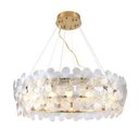 Ver imagem 1 de Flores da Cunha Lustre Metal Dourado Cristais Transp.80x24cm Cab? 3m 25xg9