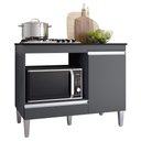 Ver imagem 1 de Balcão de Cozinha para Cooktop e Forno Microondas Carla Cinza - Ajl Móveis
