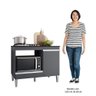 Balcão de Cozinha para Cooktop e Forno Microondas Carla Cinza - Ajl Móveis - 2
