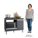 Ver imagem 2 de Balcão de Cozinha para Cooktop e Forno Microondas Carla Cinza - Ajl Móveis