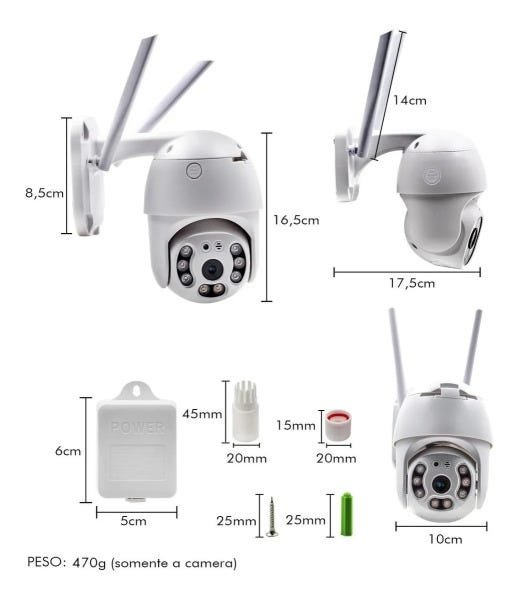 Câmera IP Prova D'Água Infravermelho Externa Wifi HD 3 - 5