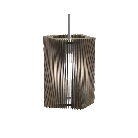 Luminária Teto tipo Pendente TOWER MDF - Completa - Cor: Marrom