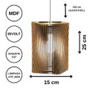 Ver imagem 3 de Luminária Teto tipo Pendente TOWER MDF - Completa - Cor: Marrom
