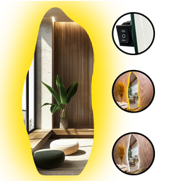 Espelho Grande Corpo Inteiro com Led Lapidado Orgânico Decorativo 150x60cm Luxo Sup. Parede - 12