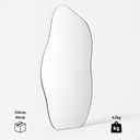 Ver imagem 4 de Espelho Grande Corpo Inteiro com Led Lapidado Orgânico Decorativo 150x60cm Luxo Sup. Parede