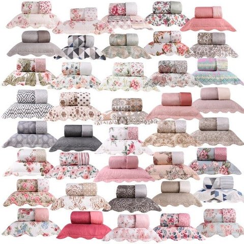 Cobre Leito Queen com Porta Travesseiro Rolinho Sortido Bene Casa com 01 Unidade