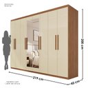 Ver imagem 3 de Guarda-Roupa Casal com Espelho 8 Portas 4 Gavetas Titanium