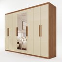 Ver imagem 2 de Guarda-Roupa Casal com Espelho 8 Portas 4 Gavetas Titanium