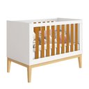 Ver imagem 1 de Berço Mini Cama Noah Square com Pés em Madeira Natural – Branco e Savana