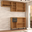 Ver imagem 5 de Cozinha Compacta Notte 7 Portas 2 Gavetas 100% Mdf com Vidro Amêndoa/chumbo - Panorama Móveis