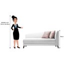 Ver imagem 3 de Recamier Heitor 160cm com Almofada Lado Esquerdo Suede - Doce Sonho Móveis - Branco/Rosê