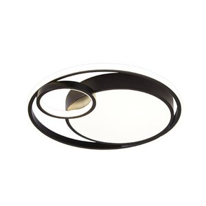Plafon Redondo Preto 43cm Led 44w 3 em 1 Bivolt Paris Luz