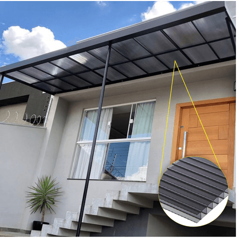 Chapa de Policarbonato Alveolar Fume 4mm - 1,05m x 6,00m