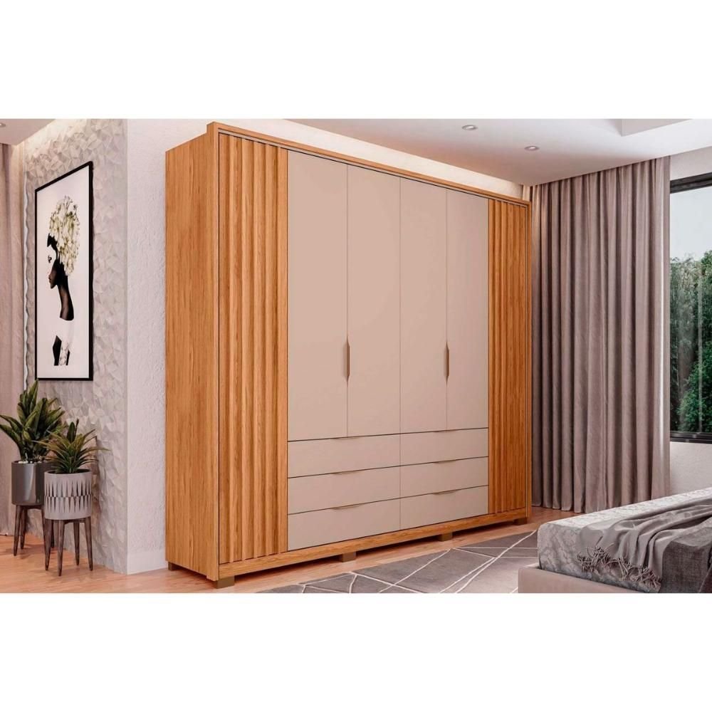 Guarda Roupa Casal 6 Portas e 6 Gavetas Maximus Freijo/off White