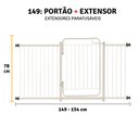 Ver imagem 4 de Grade Portao Pet Segurança e Proteção de Criança 149 a 154:branco