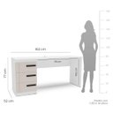 Ver imagem 3 de Mesa Escrivaninha Lisboa Escritório 3 Gavetas 163x77cm Creme/Branco 250689