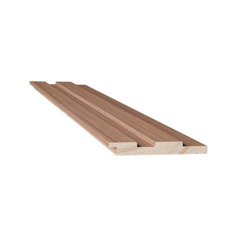 Painel Decorativo Ripado (1 Perfil) - Madeira Ecológica 270cmx10cm Nogueira Cor: Marrom Claro