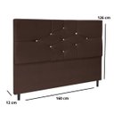 Ver imagem 3 de Cabeceira Estofada Cama Queen 160cm Virgínia Suede Marrom