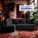 Ver imagem 6 de Sofá de Canto Modular Vibe Esquerdo 2,70m x 1,70m Xpand Tech Tecido Velourê Preto Cama Inbox