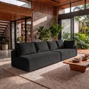 Ver imagem 4 de Sofá de Canto Modular Vibe Esquerdo 2,70m x 1,70m Xpand Tech Tecido Velourê Preto Cama Inbox