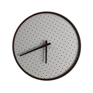 Relógio Round Marrom Mostrador Branco Perfurado 50 Cm