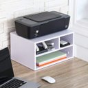 Ver imagem 2 de Suportes para Impressora com Organizadores de Área de Trabalho de Mesa de Armazenamento, Branco