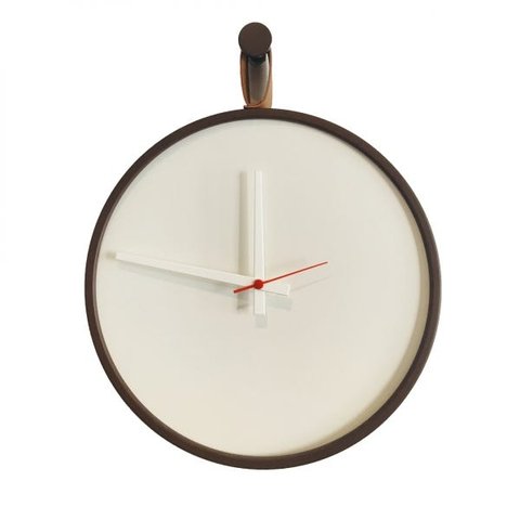 Relógio Short Strip Preto Alça Caramelo Mostrador Branco Perfurado 40 cm